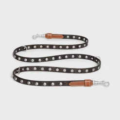 Outlet Adjustable Dog Leash in Triomphe Canvas and Calfskin with Studs Dog Accessories