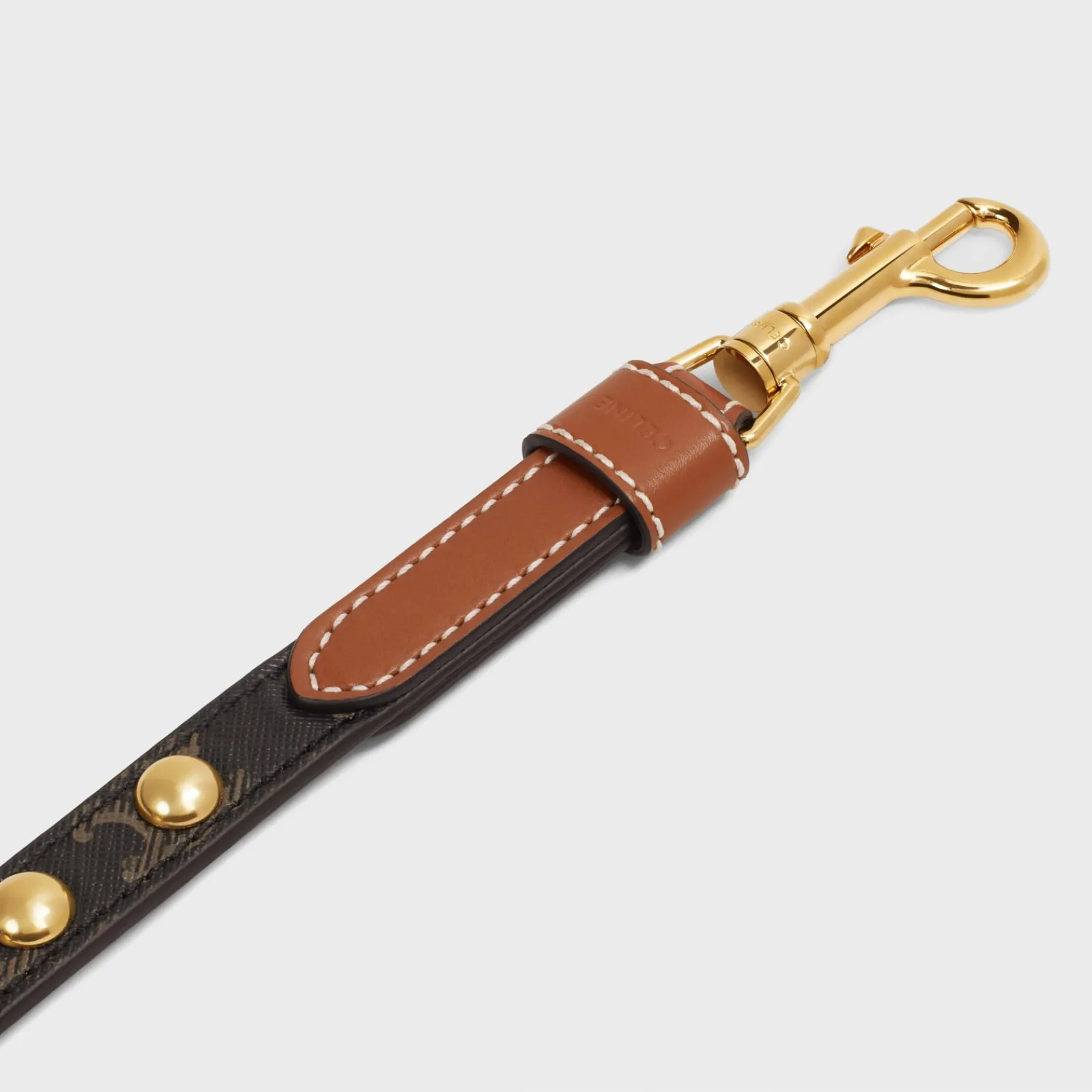 Discount Adjustable Dog Leash in Triomphe Canvas and Calfskin with Studs Dog Accessories