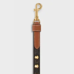 Discount Adjustable Dog Leash in Triomphe Canvas and Calfskin with Studs Dog Accessories