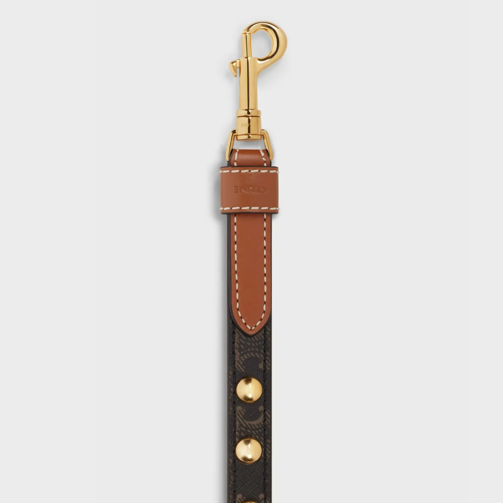 Discount Adjustable Dog Leash in Triomphe Canvas and Calfskin with Studs Dog Accessories