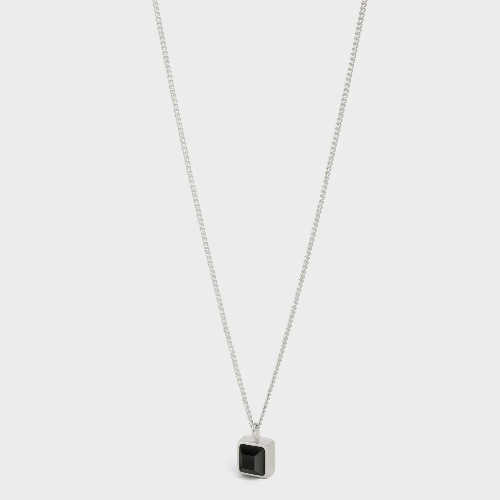 Discount Aiguise Necklace in Sterling Silver with Rhodium finish and Onyx Necklaces