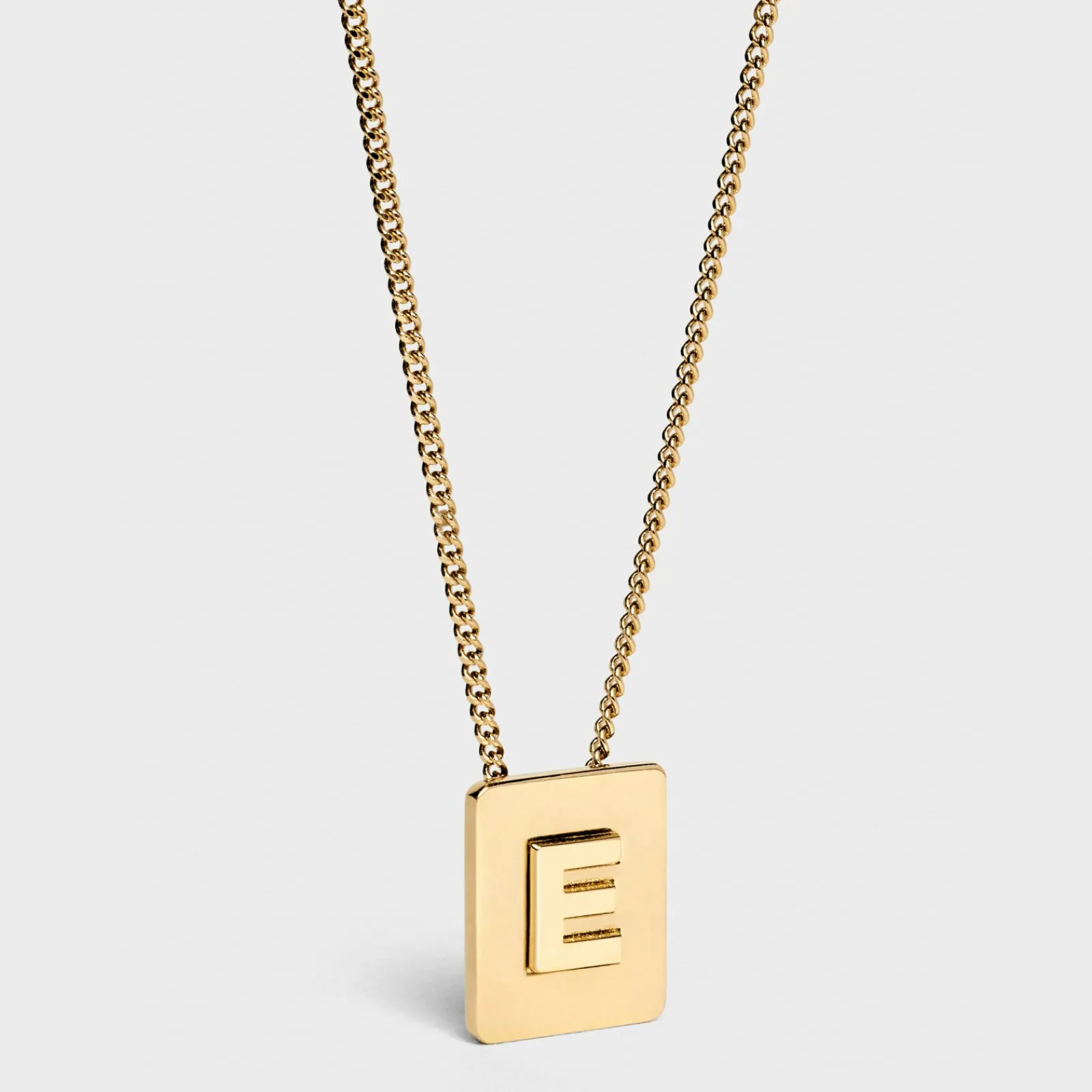 New Alphabet E Necklace in Brass with finish Women Alphabet | Categories·Necklaces