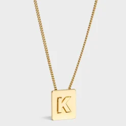 Fashion Alphabet K Necklace in Brass with finish Women Alphabet | Categories·Necklaces