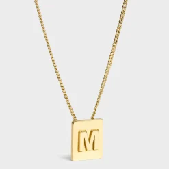 Outlet Alphabet M Necklace in Brass with finish Women Alphabet | Categories·Necklaces