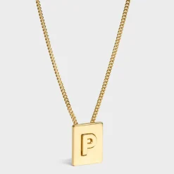 New Alphabet P Necklace in Brass with finish Women Alphabet | Categories·Necklaces