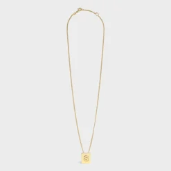 Online Alphabet S Necklace in Brass with finish Women Alphabet | Categories·Necklaces
