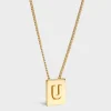 Outlet Alphabet U Necklace in Brass with finish Women Alphabet | Categories·Necklaces