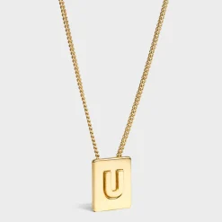 Outlet Alphabet U Necklace in Brass with finish Women Alphabet | Categories·Necklaces