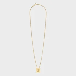 Outlet Alphabet U Necklace in Brass with finish Women Alphabet | Categories·Necklaces
