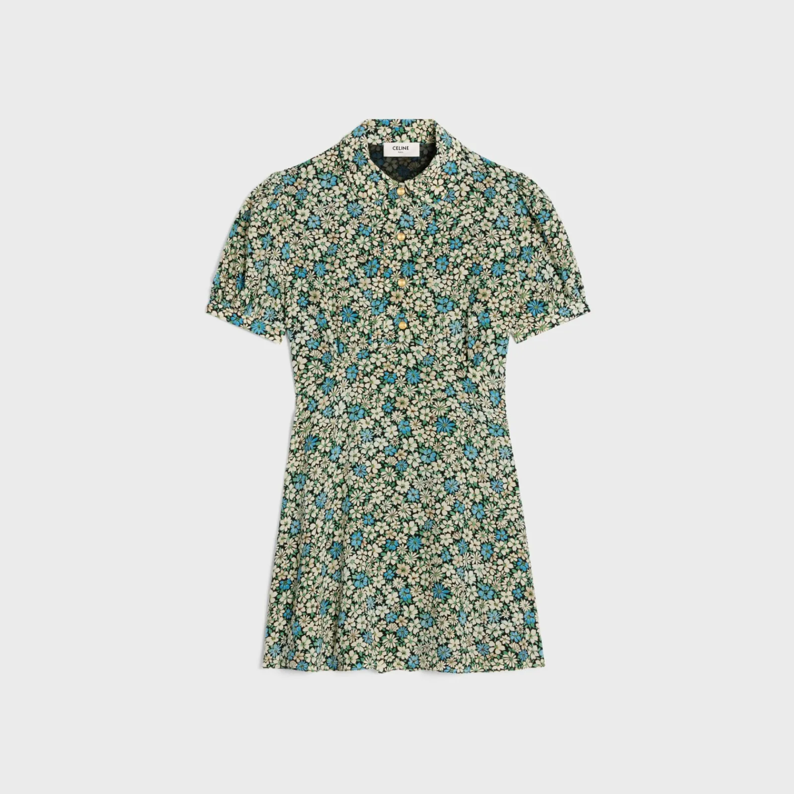Clearance babydoll mini dress in crepe de chine Women Dresses And Skirts