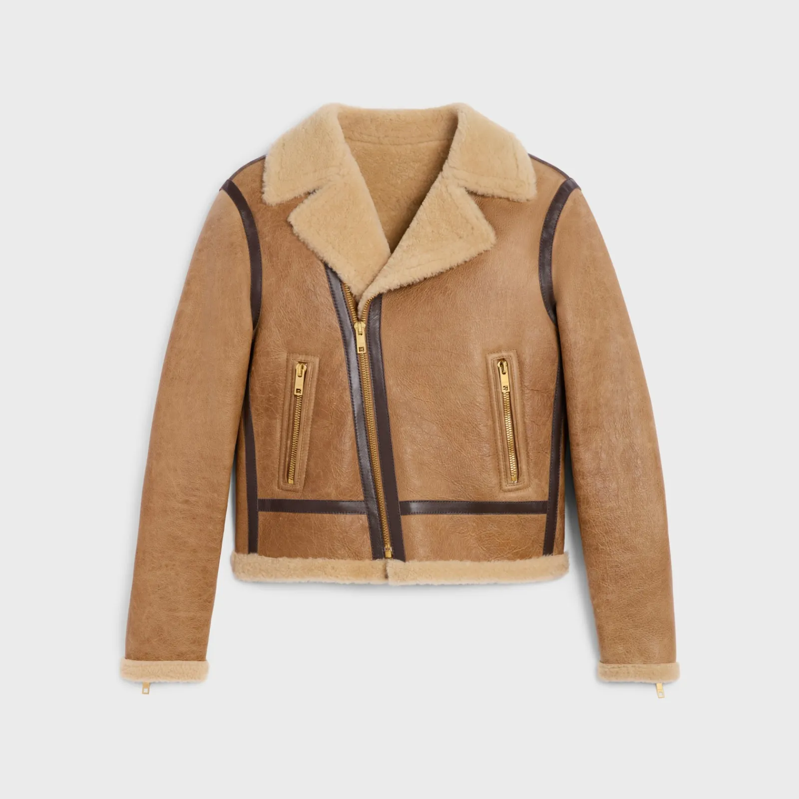New biker jacket in lambskin shearling Women Jackets | Leather And Shearling