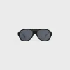Online Frame 57 Sunglasses in Acetate with Leather Sunglasses