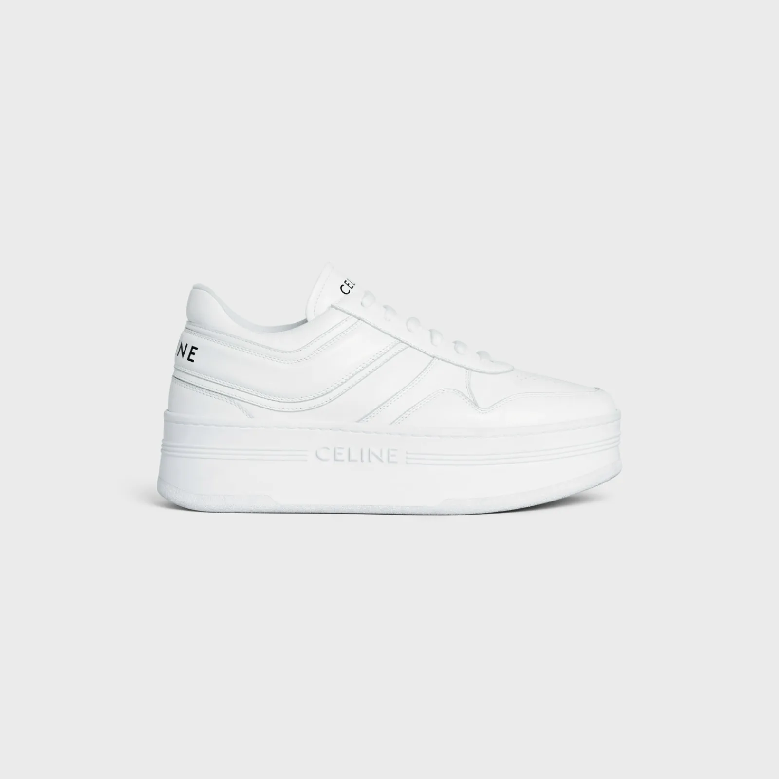 Online BLOCK SNEAKERS WITH WEDGE OUTSOLE in CALFSKIN Women Sneakers