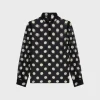 Outlet blouse with overturned collar in silk georgette Women Shirts And Tops