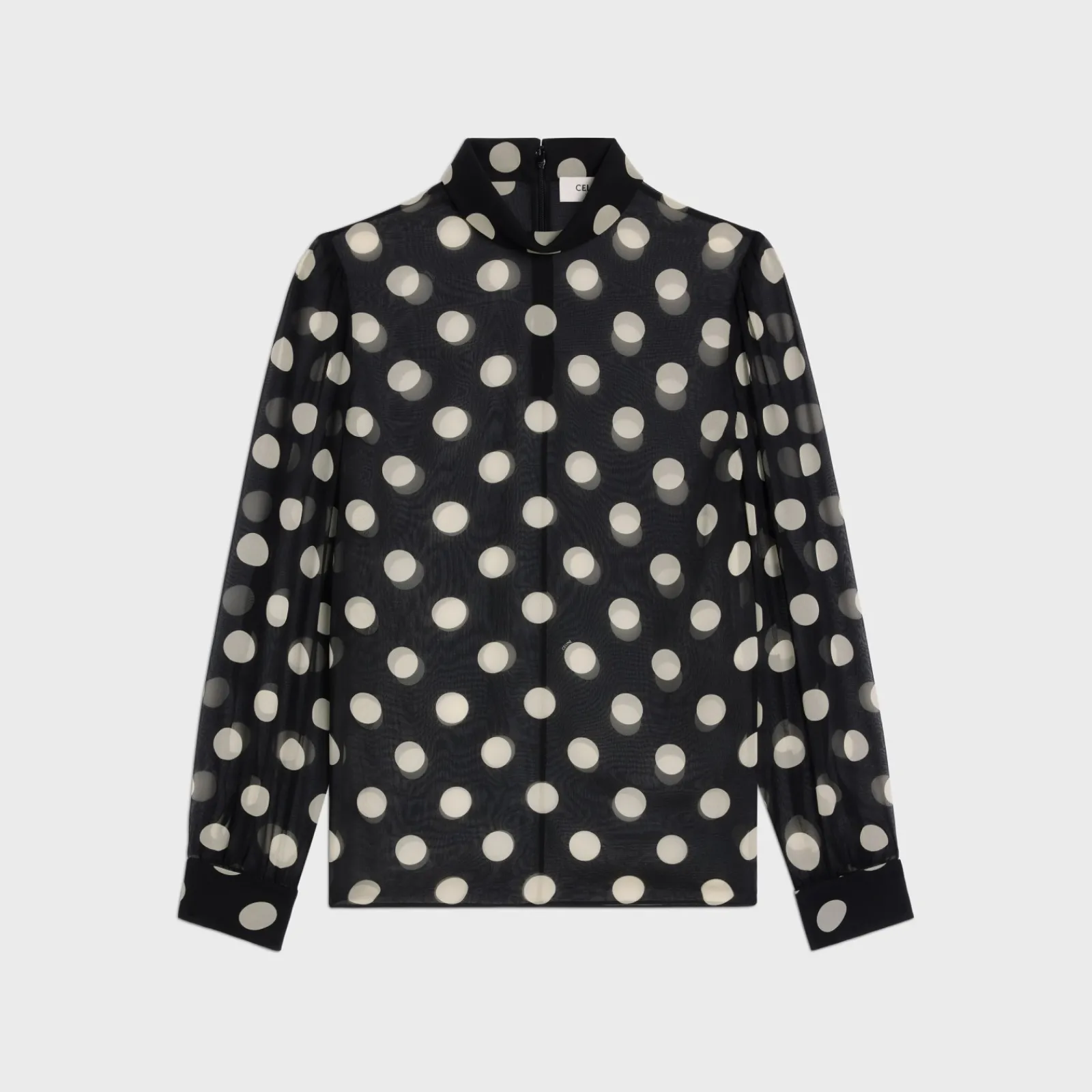 Outlet blouse with overturned collar in silk georgette Women Shirts And Tops