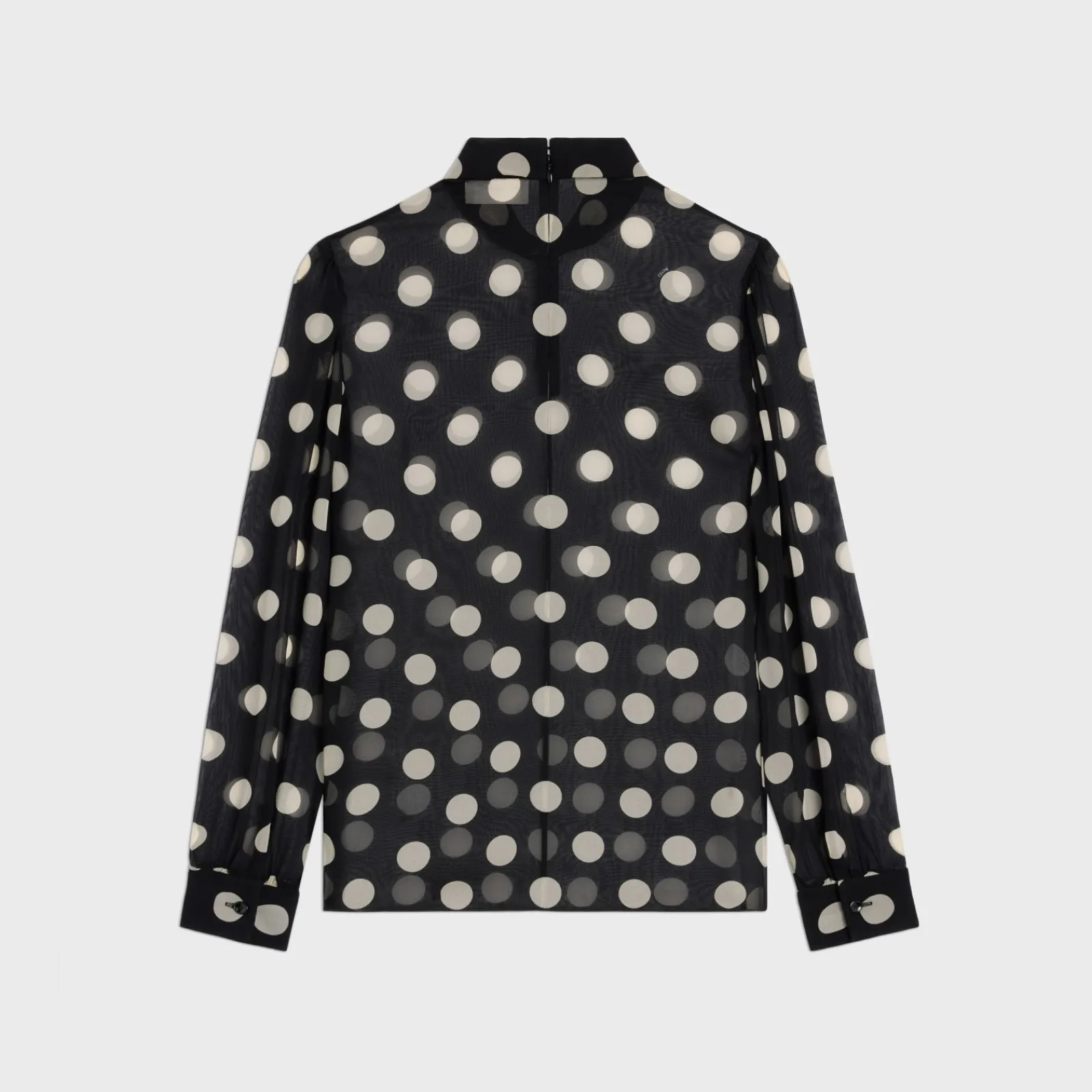 Outlet blouse with overturned collar in silk georgette Women Shirts And Tops