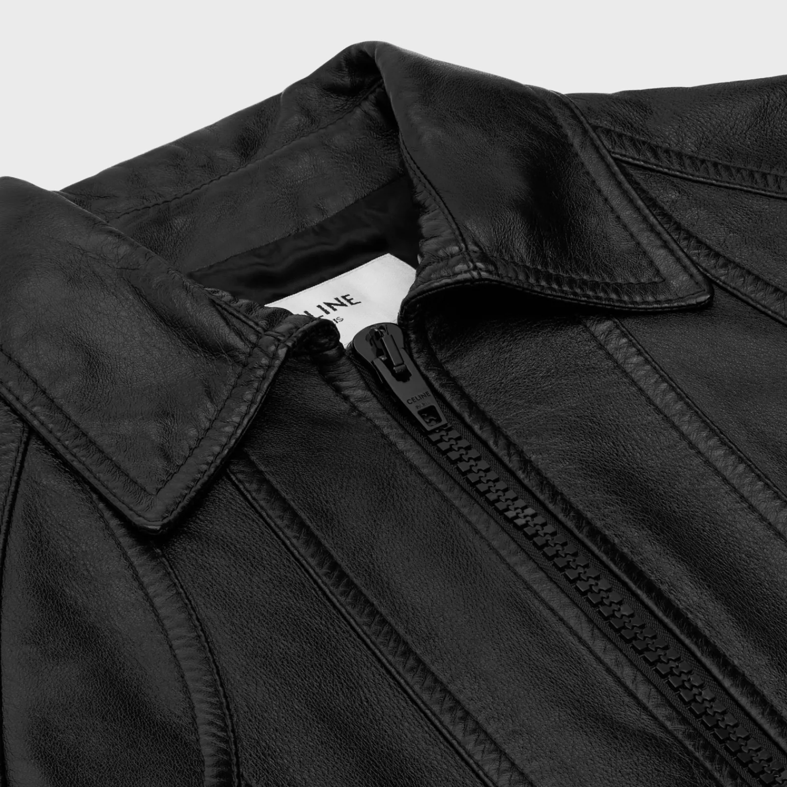 Fashion blouson jacket with cutouts in soft lambskin Leather
