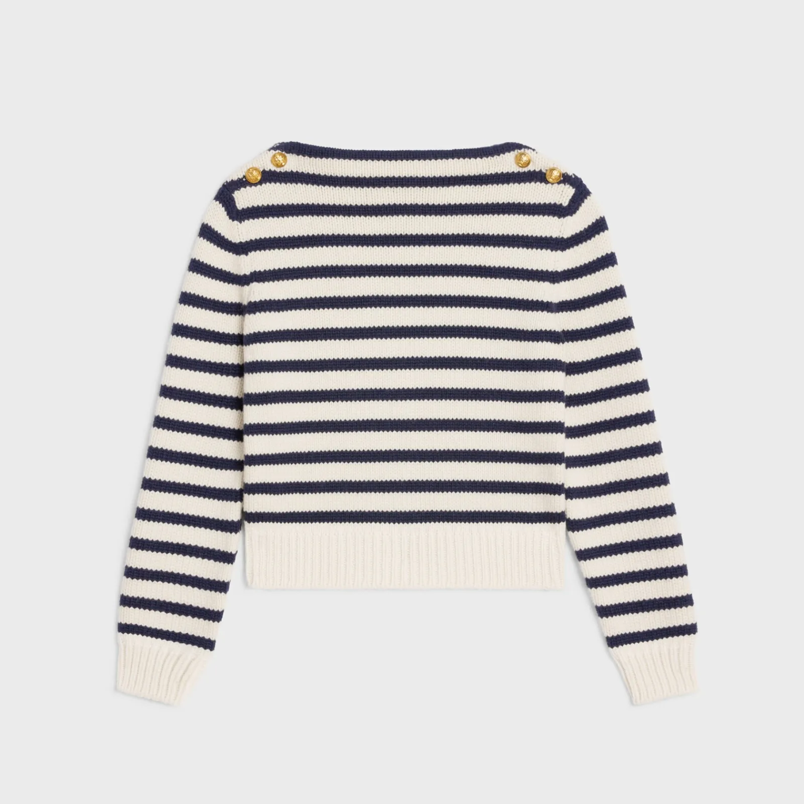 Hot boat neck marinière sweater in cashmere Women Knitwear