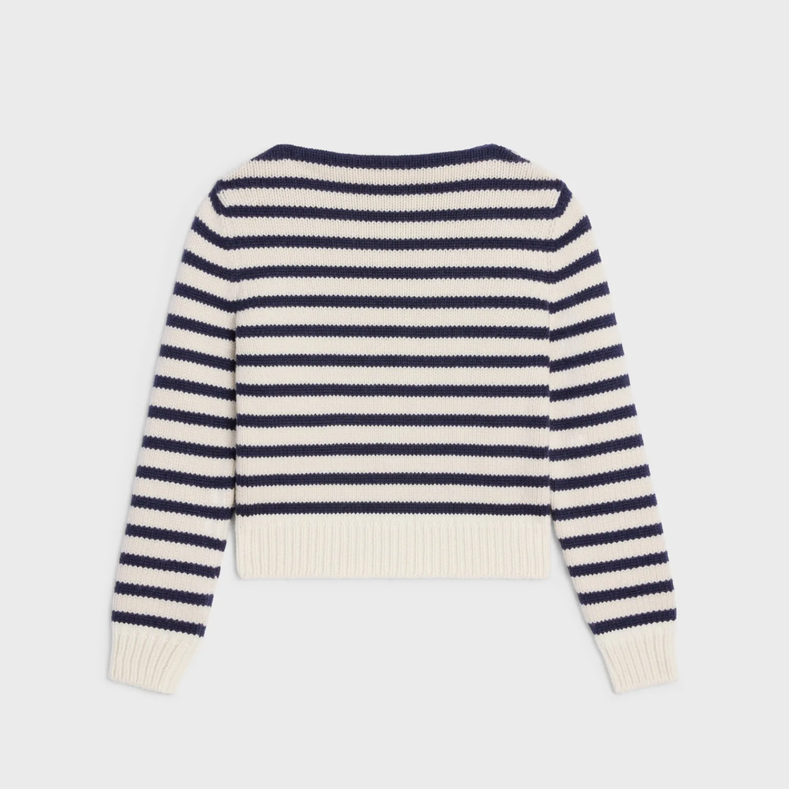 Hot boat neck marinière sweater in cashmere Women Knitwear