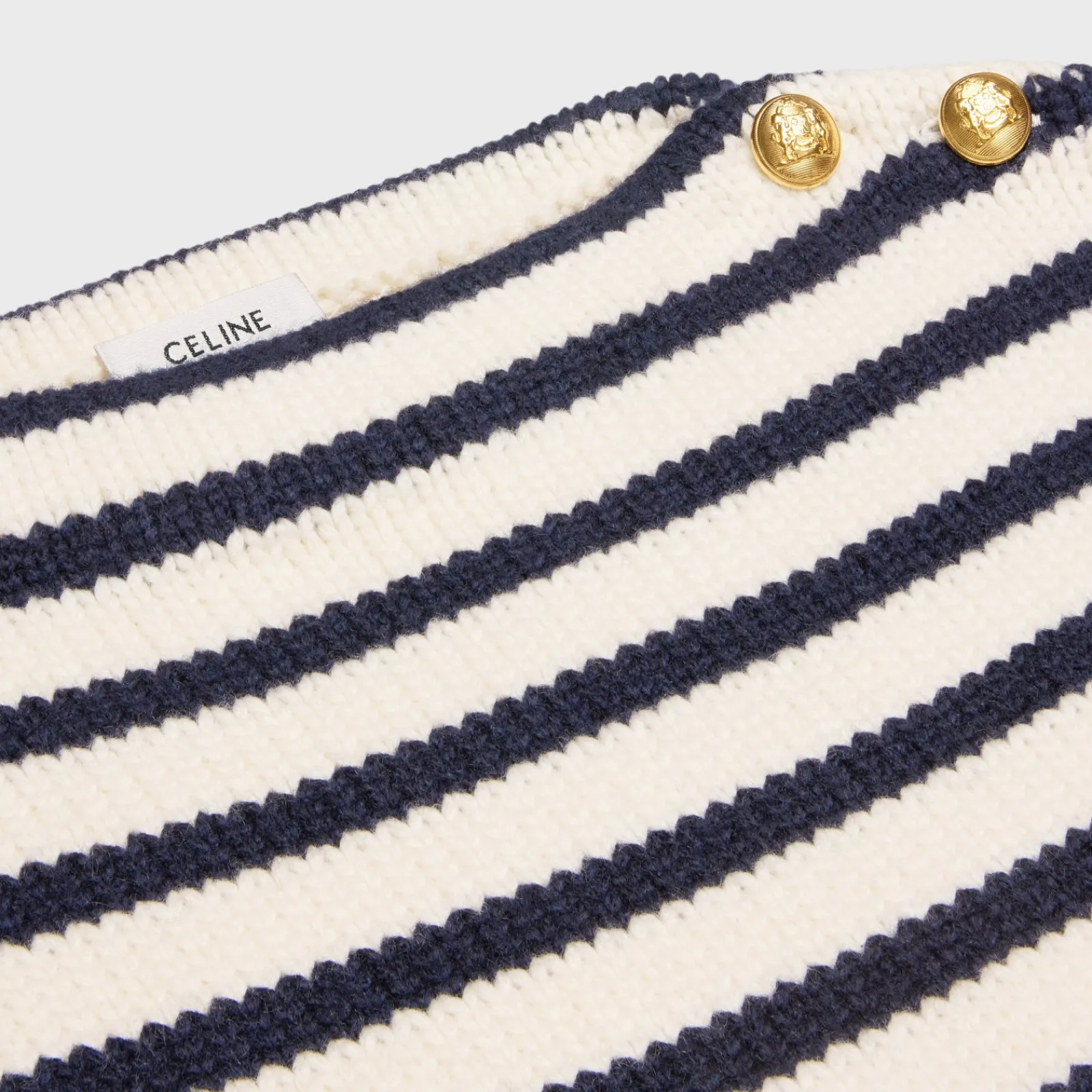 Hot boat neck marinière sweater in cashmere Women Knitwear