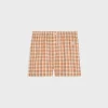Discount boxer shorts in check silk Women Pants And Shorts | Swimwear And Lingerie
