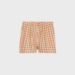 Discount boxer shorts in check silk Women Pants And Shorts | Swimwear And Lingerie