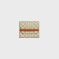 Best Business Card Holder in TRIOMPHE CANVAS AND LAMBSKIN Women Triomphe Canvas | Categories·Coin And Card Holders