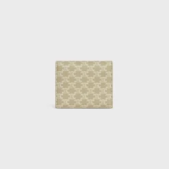Best Business Card Holder in TRIOMPHE CANVAS AND LAMBSKIN Women Triomphe Canvas | Categories·Coin And Card Holders