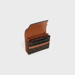 Outlet Business Card Holder in Triomphe Canvas and Lambskin Women Triomphe Canvas | Categories·Coin And Card Holders