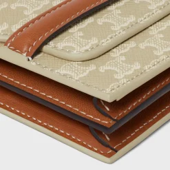 Best Business Card Holder in TRIOMPHE CANVAS AND LAMBSKIN Women Triomphe Canvas | Categories·Coin And Card Holders