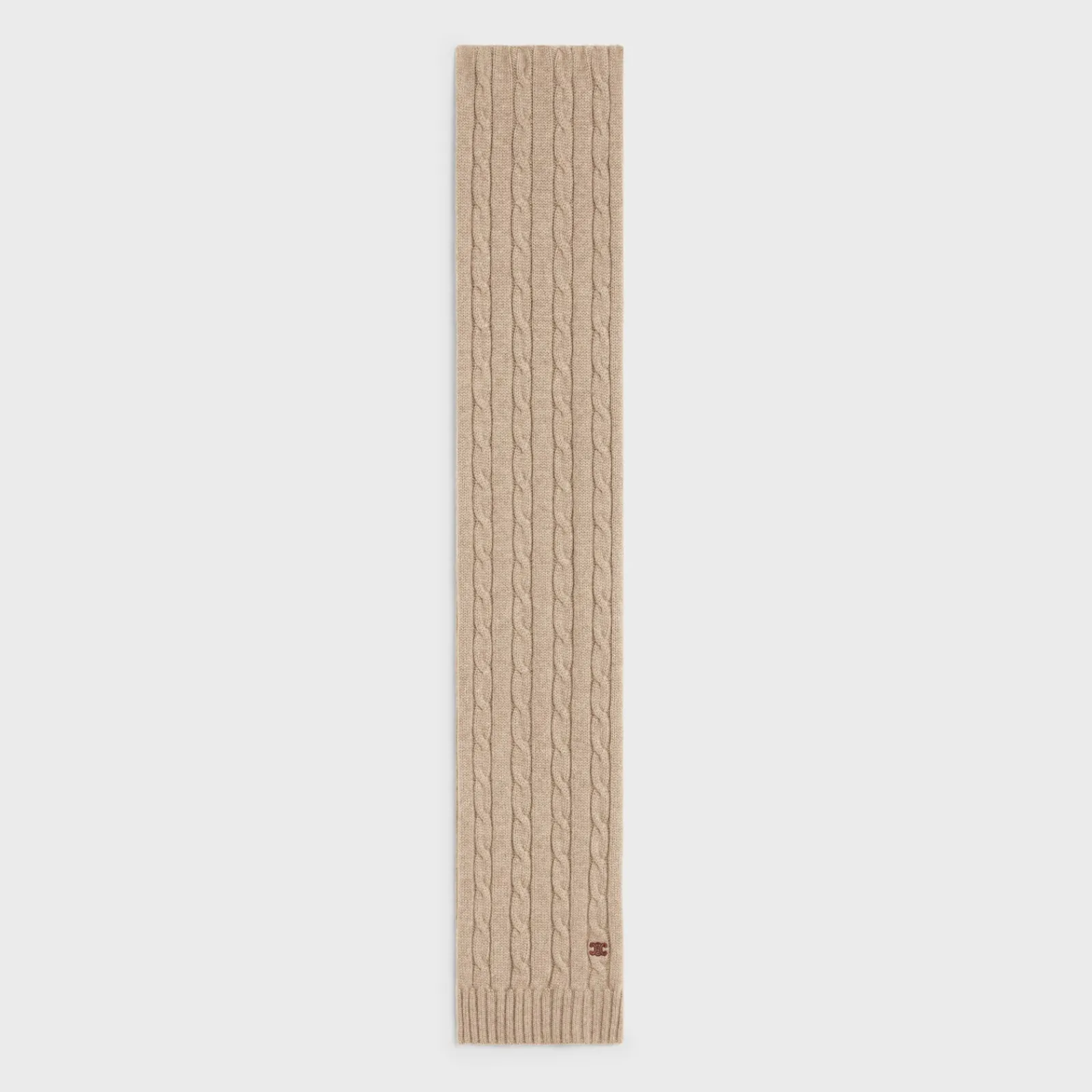 Clearance cable-knit triomphe scarf in cashmere Hats And Soft Accessories