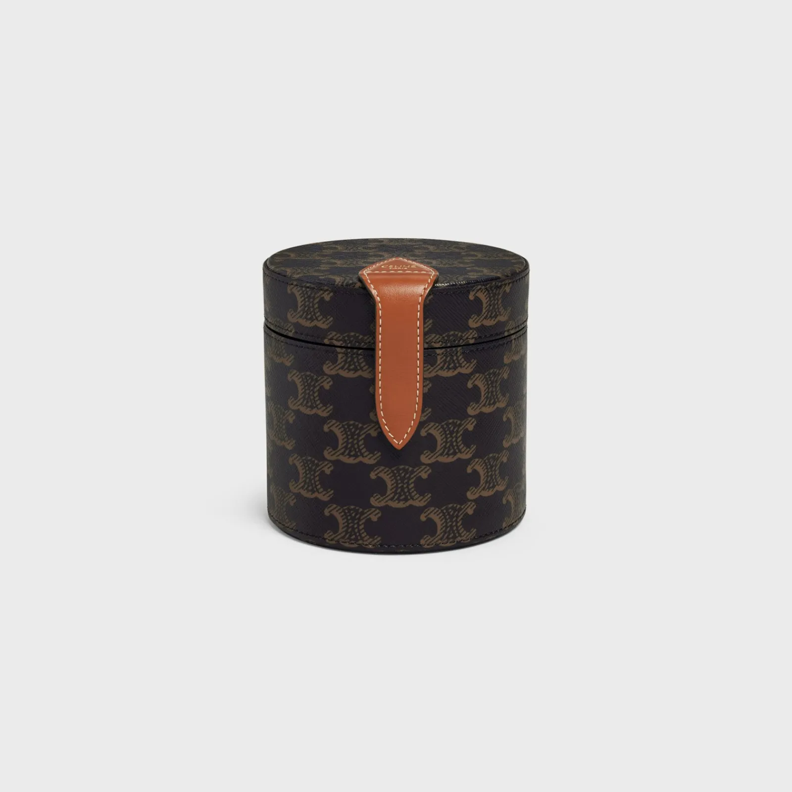 Online CANDLE HOLDER IN TRIOMPHE CANVAS AND CALFSKIN Candles And Home Scents | Home