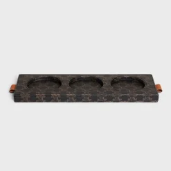 New CANDLE TRAY IN NAPPA LAMBSKIN WITH TRIOMPHE CANVAS PRINT AND CALFSKIN Candles And Home Scents | Home
