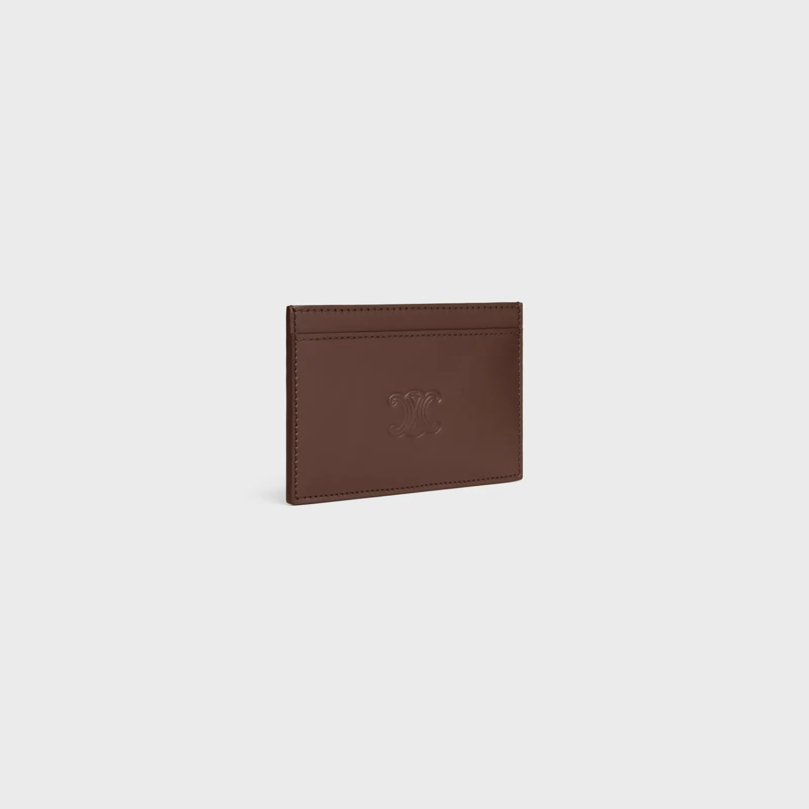 Online Card holder in Satinated calfskin with triomphe embossed Categories·Oin And Card Holders