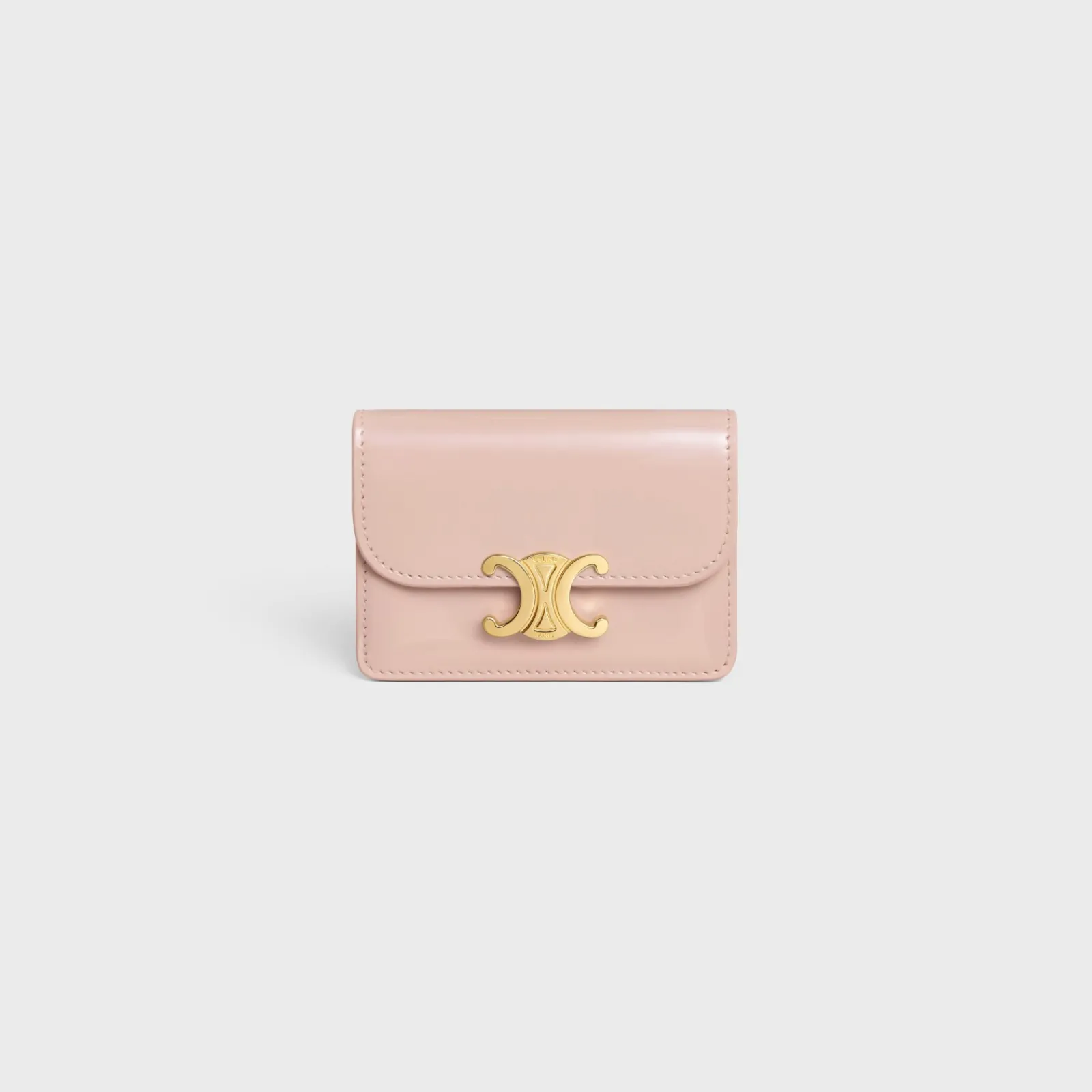 Hot CARD HOLDER WITH FLAP TRIOMPHE in PATENT CALFSKIN Women Triomphe | Categories·Coin And Card Holders
