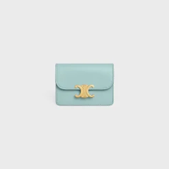 Online CARD HOLDER WITH FLAP TRIOMPHE in Shiny calfskin Women Triomphe | Categories·Coin And Card Holders