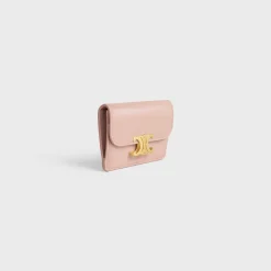 Hot CARD HOLDER WITH FLAP TRIOMPHE in PATENT CALFSKIN Women Triomphe | Categories·Coin And Card Holders