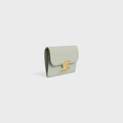 Fashion CARD HOLDER WITH FLAP TRIOMPHE in Shiny calfskin Women Triomphe | Categories·Coin And Card Holders