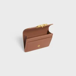Fashion CARD HOLDER WITH FLAP TRIOMPHE in Shiny calfskin Women Triomphe | Categories·Coin And Card Holders