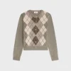 Clearance cardigan in argyle alpaca wool Women Knitwear