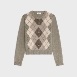 Clearance cardigan in argyle alpaca wool Women Knitwear