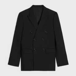 Fashion carnaby jacket in striped wool gabardine Jackets & Trousers