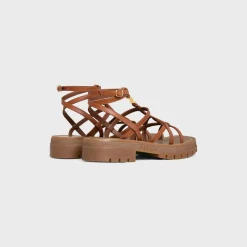 Outlet - CLEA TRIOMPHE STRAPPY SANDAL in CALFSKIN - VEGETAL NING Women Sandals