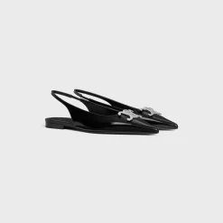 Fashion ALMA TRIOMPHE FLAT SLINGBACK in GLOSSY CALFSKIN Women Loafers And Flats