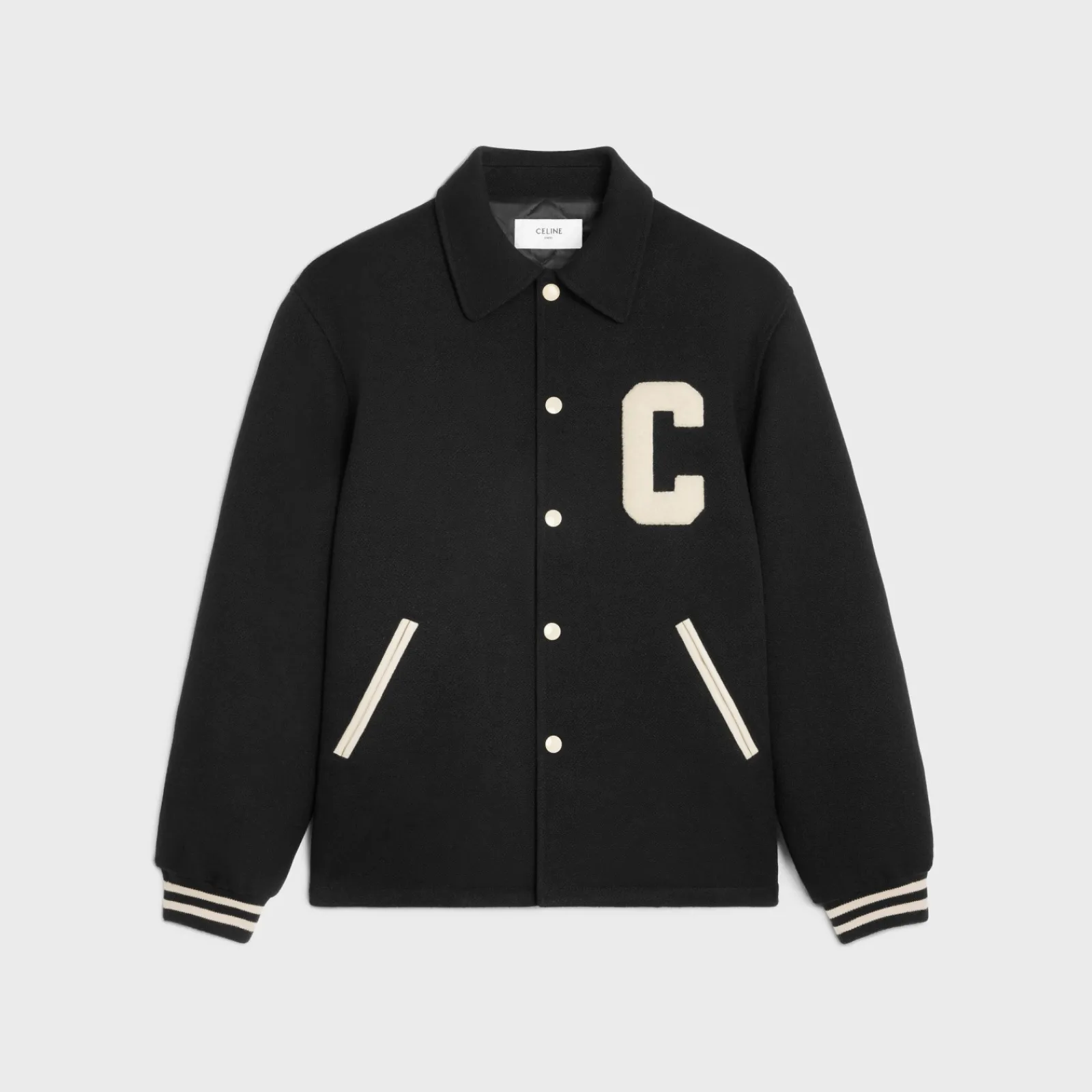 Discount baseball teddy jacket in textured wool Coats & Blousons