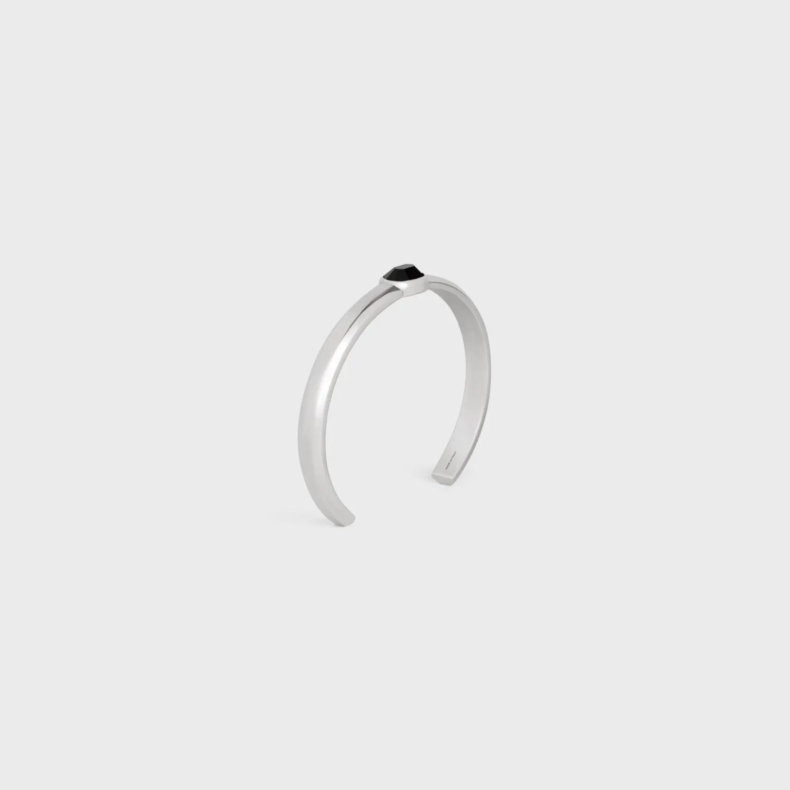 Fashion Bevelled Cuff in Onyx and Sterling Silver with Rhodium finish Bracelets & Rings