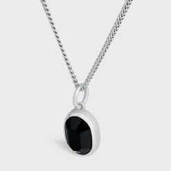 Best Bevelled Necklace in Onyx and Sterling Silver with Rhodium finish Necklaces