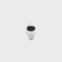 New Bevelled Signet Ring in Onyx and Sterling Silver with Rhodium finish Bracelets & Rings