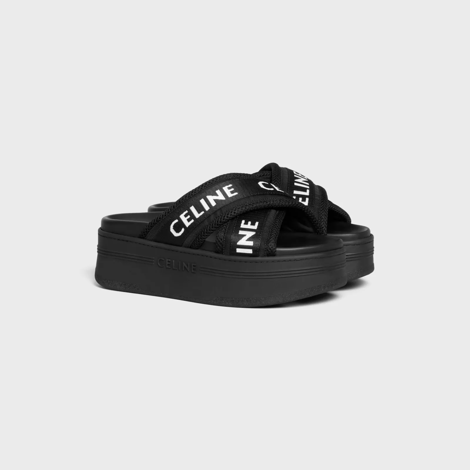 Discount BLOCK SLIDE in MESH & TEXTILE Women Sandals