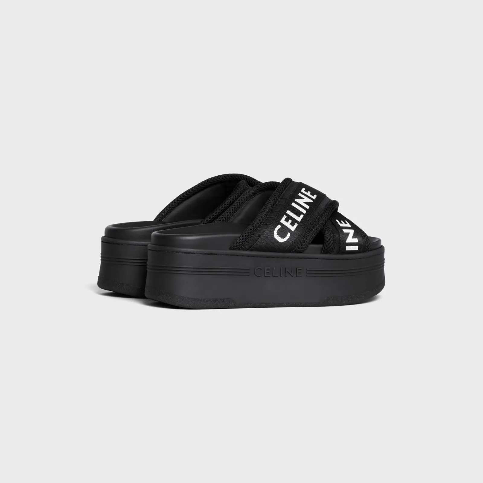 Discount BLOCK SLIDE in MESH & TEXTILE Women Sandals